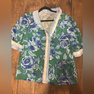 Floral Green and Blue Dress